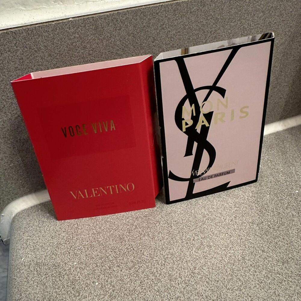 YSL Mon Paris Eau De Parfum 1.2ml & Valentino Voce Viva 1.2ml EDP Spray SAMPLES